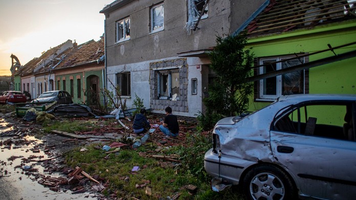 Postihnutá obec Moravská Nová Ves.