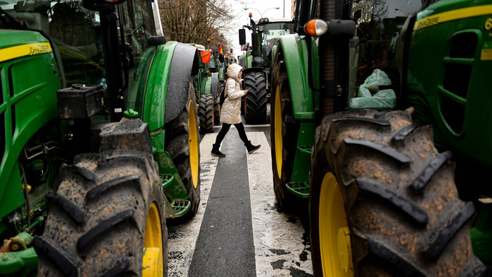 Protest farmárov v Španielsku.