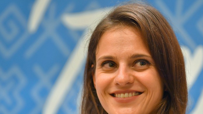 Danka Barteková na záverečnej tlačovej konferencii na olympiáde v Rio de Janeiro.