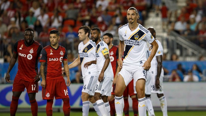 Hráč Los Angeles Galaxy Zlatan Ibrahimovič.