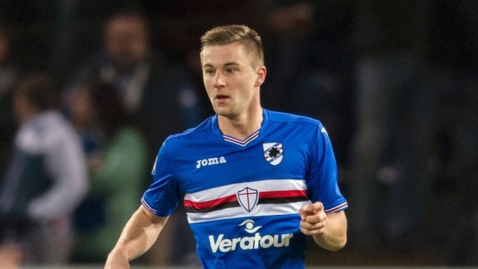 Milan Škriniar v drese Sampdorie Janov.