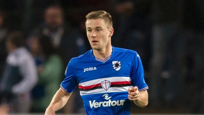 Milan Škriniar v drese Sampdorie Janov.