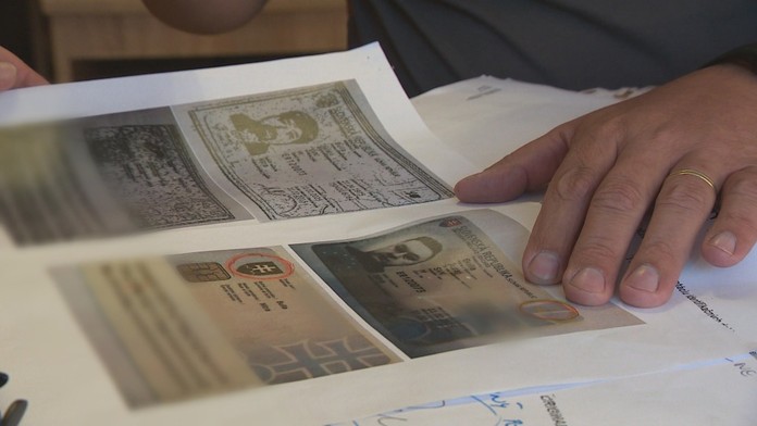 Zničený nákladiak.