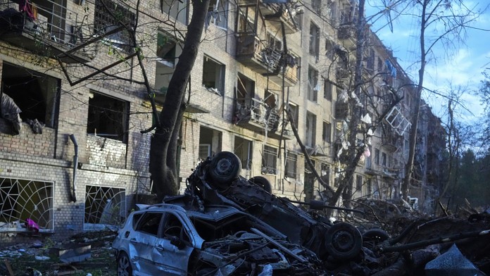 Letecký útok Ruska na Kyjev.