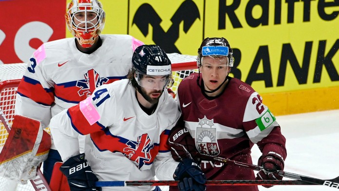 Momentka zo zápasu V. Británia - Lotyšsko.