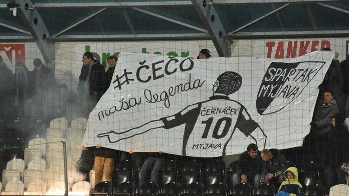 Fanúšikovia Myjavy sa lúčili s Martinom Černáčkom.