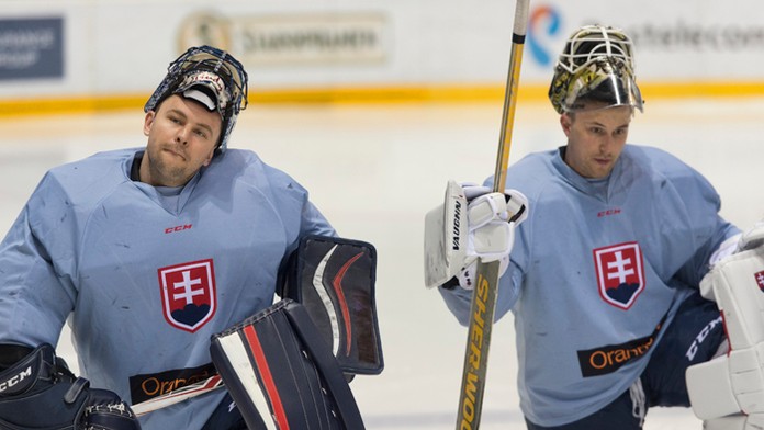 Brankári Július Hudáček (vľavo) a Jaroslav Janus. 