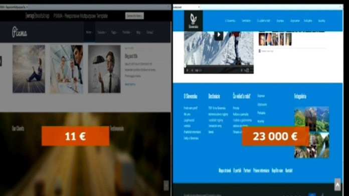 Vpravo (šablóna), vľavo web 