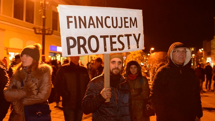 Na snímke Zhromaždenie organizované iniciatívou Za slušné Slovensko 16. novembra 2018 v Košiciach.