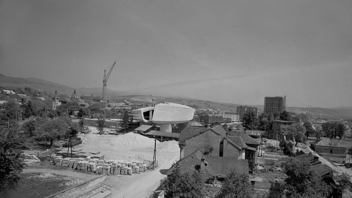 Výstavba Pamätníka SNP v Banskej Bystrici. (18. máj 1968)