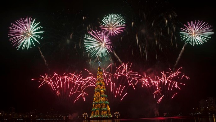 Vianočný stromček v Rio de Janeiro.