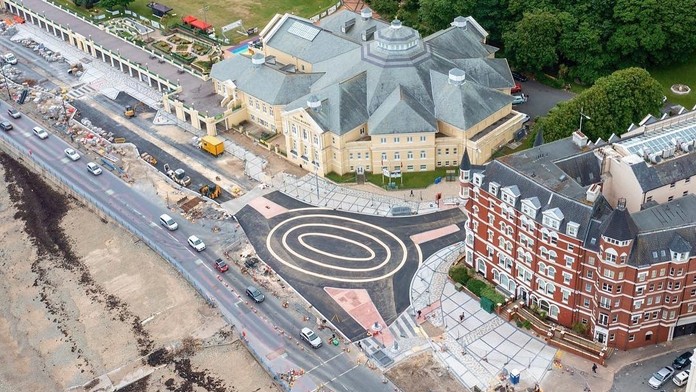 Nová kruhová križovatka na ostrove Man.