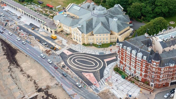 Nová kruhová križovatka na ostrove Man.