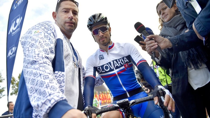 Peter Sagan na štarte pretekov ME v kategórii Elite.