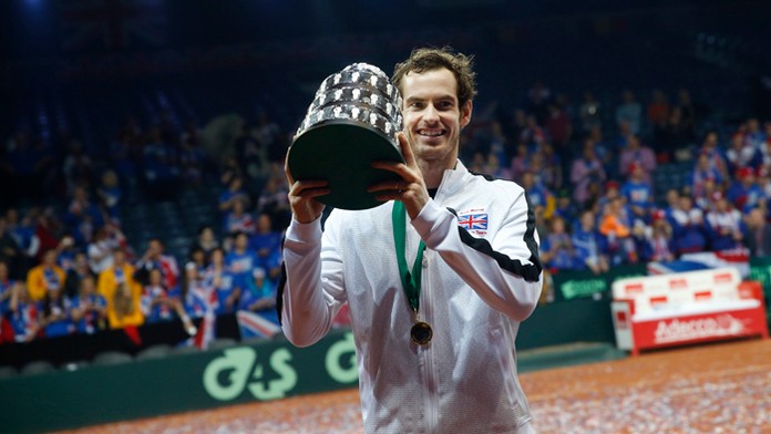 Andy Murray s Davisovým pohárom.