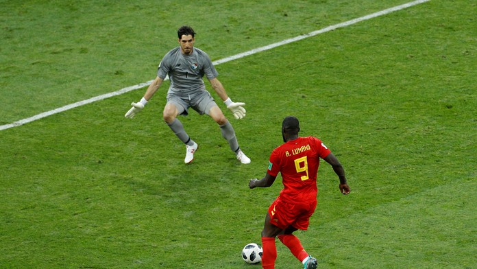 Romelu Lukaku striela svoj druhý gól proti Paname.