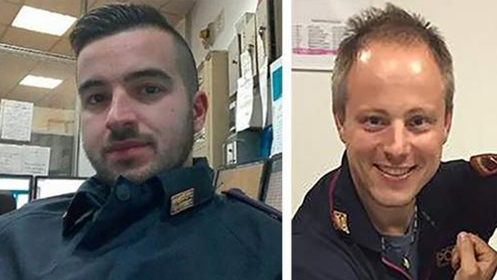 Policajti, ktorí Amriho zastrelili Luca Scatá (29) a jeho kolega Cristian Movió (36) 
