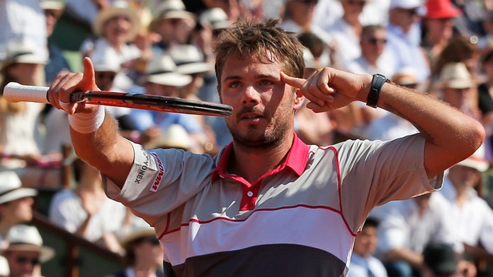 Stanislas Wawrinka a jeho gesto po postupe do finále Roland Garros.