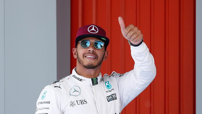Britský pilot formuly 1 Lewis Hamilton z tímu Mercedes na VC Španielska