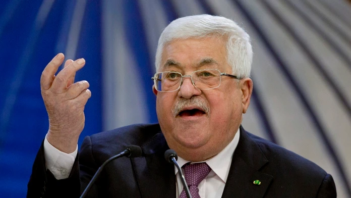Na archívnej snímke z 22. januára 2020 palestínsky prezident Mahmúd Abbás hovorí v Rammaláhu.