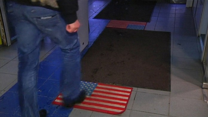 Rohožka v tvare vlajky USA.