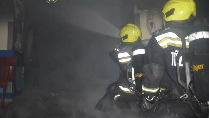 Zásah maďarských hasičov v nemocnici.