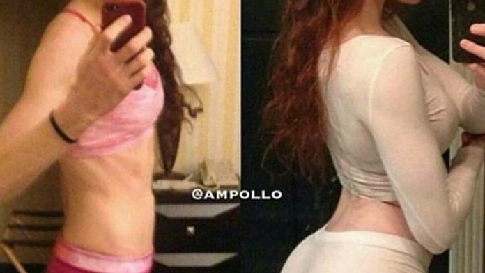 Z plochého pozadia sexy zadok