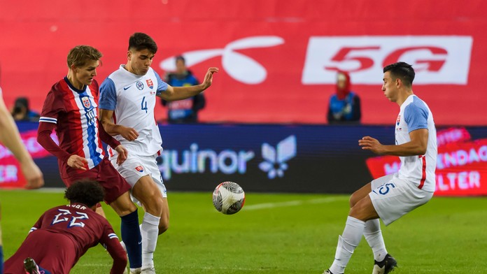 Momentka zo zápasu Nórsko - Slovensko