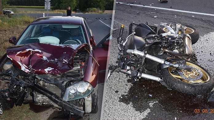Vážna nehoda pri Dunajskej Strede. Vodička nedala prednosť motorkárovi, obaja skončili v nemocnici