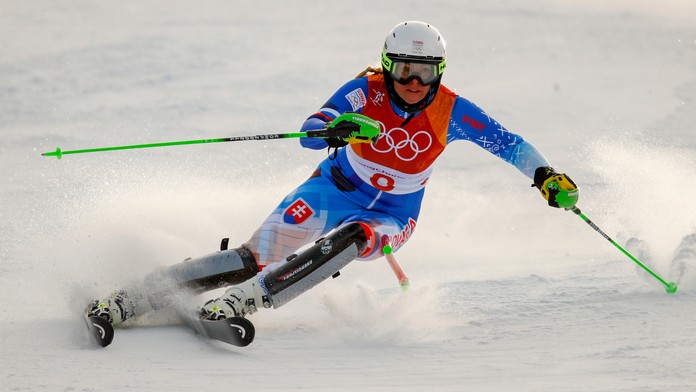 Nemka Christina Geigerová počas slalomu na ZOH 2018.