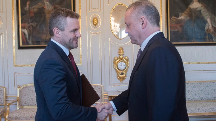 Prezident Andrej Kiska a dezignovaný premiér Peter Pellegrini.