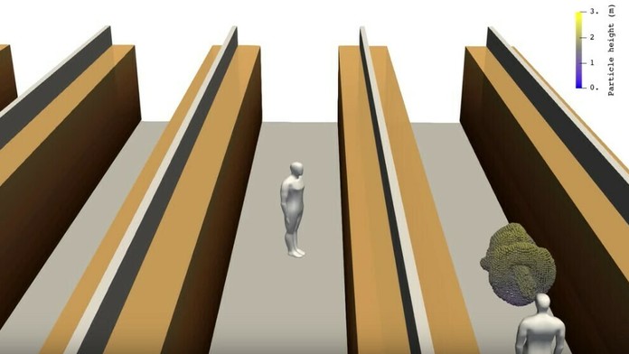 Simulácia šírenia vírusu.