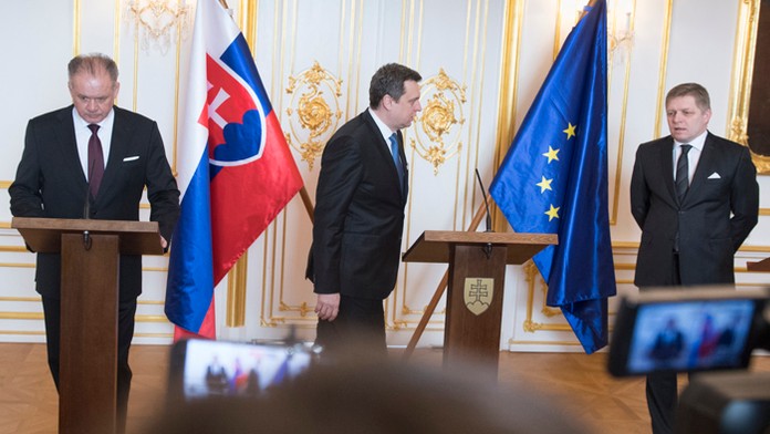 Andrej Kiska, Andrej Danko a Robert Fico.