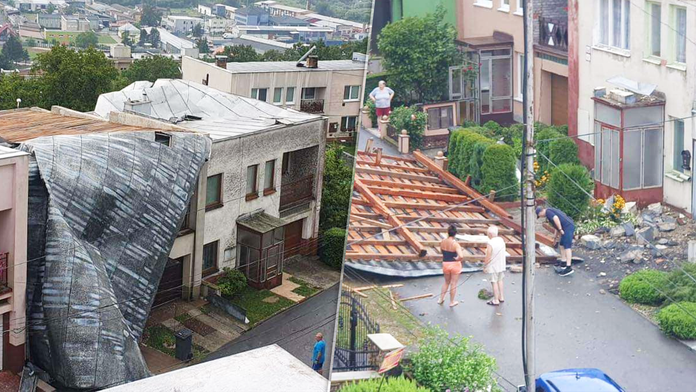 Krátka no intenzívna búrka potrápila Vranov nad Topľou 