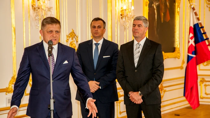 Robert Fico reční po podpise novej Koaličnej dohody na Bratislavskom hrade. 
