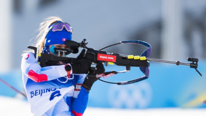 Slovenská biatlonistka Paulína Fialková vo vytrvalostných pretekoch na ZOH 2022.
