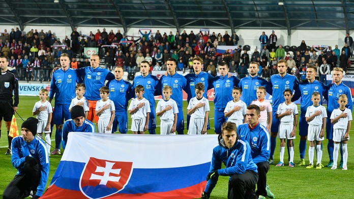 Slovenská futbalová reprezentácia do 21 rokov pred zápasom kvalifikácie ME 2017 proti Bielorusku.