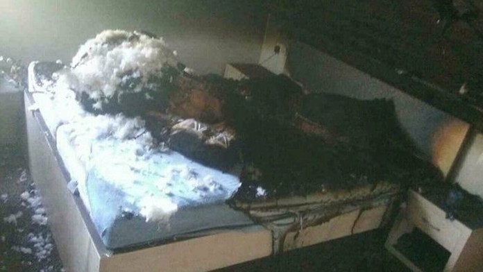 Posteľ, v ktorej spalo dievčatko.