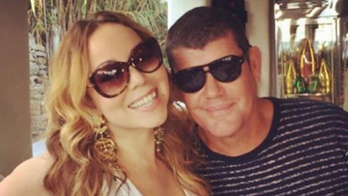 Mariah Carey so snúbencom Jamesom Packerom. 