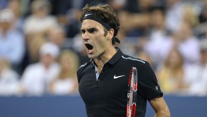 Roger Federer sa teší z víťazstva na Gaelom Monfilsom v štvrťfinále US Open.