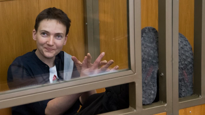  Na snímke ukrajinská pilotka Nadija Savčenková. 