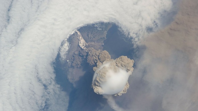 Kurilské ostrovy - Snímka z Medzinárodnej vesmírnej stanice (ISS)