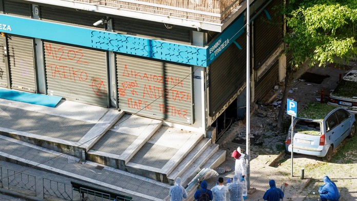 Výbuch bomby v Grécku