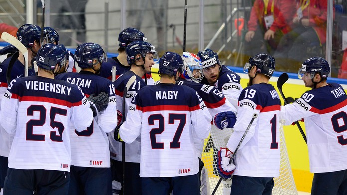 Na snímke slovenský hokejový tím