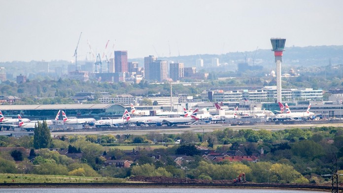 Pohľad na letisko Heathrow.