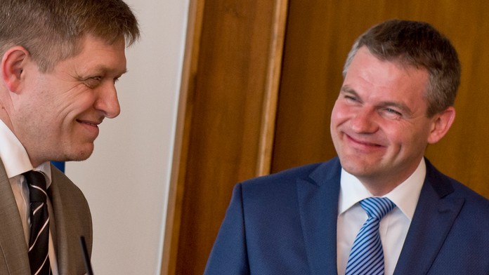 Na snímke premiér Robert Fico a predseda parlamentu Peter Pellegrini 