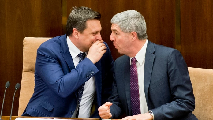 Predseda SNS Andrej Danko a predseda Mosta-Híd Béla Bugár