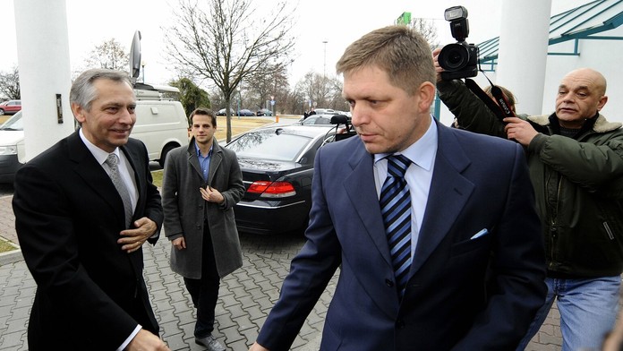 Predseda SMER-SD Robert Fico a líder KDH Ján Figeľ 