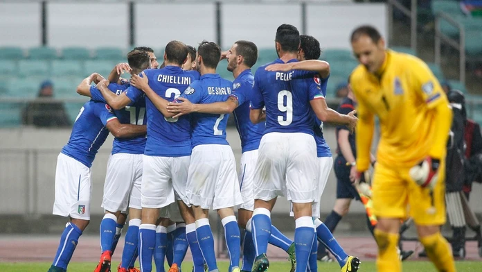 Taliani sa radujú z druhého gólu v sieti Azerbajdžanu.
