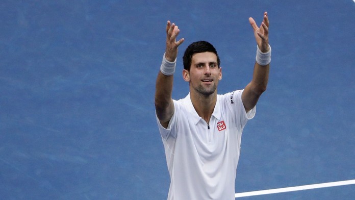 Novak Djokovič po víťazstve nad Gaelom Monfilsom v semifinále US Open.